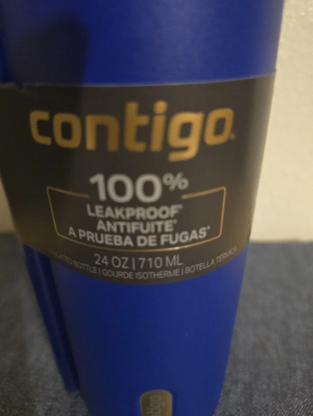 Contigo Blue and Gold 24OZ Insulated Leakproof Bottle